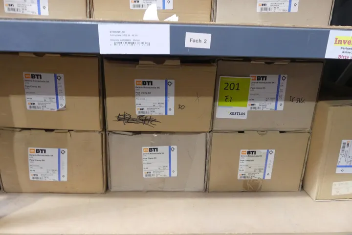 Konvolut BTI Gelenk-Rohrschelle SK G-RS, 1½, M8, 44-49, blau verzinkt Umfang: Fachinhalt